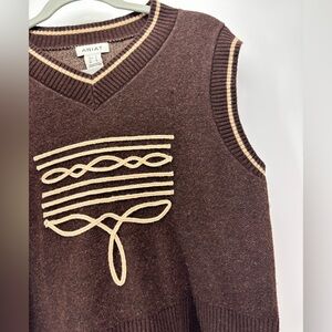 Ariat Wichita sweater vest medium brown rodeo, western, cowgirl